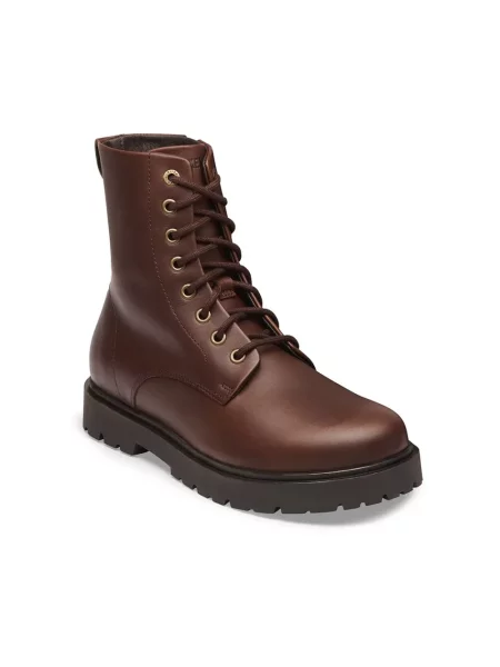 Lniane botki Birkenstock brązowe
