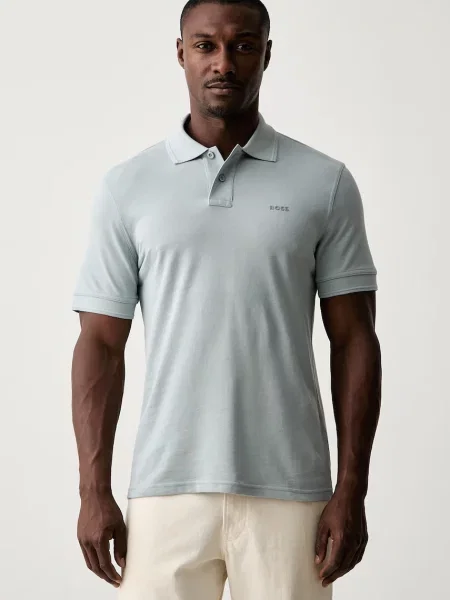 Tricou polo Boss Orange gri