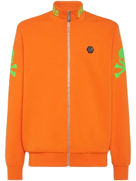 Hanorac Philipp Plein cu broderie portocaliu