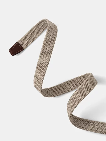 BOSS BLACK Curea cu adaos de piele bej