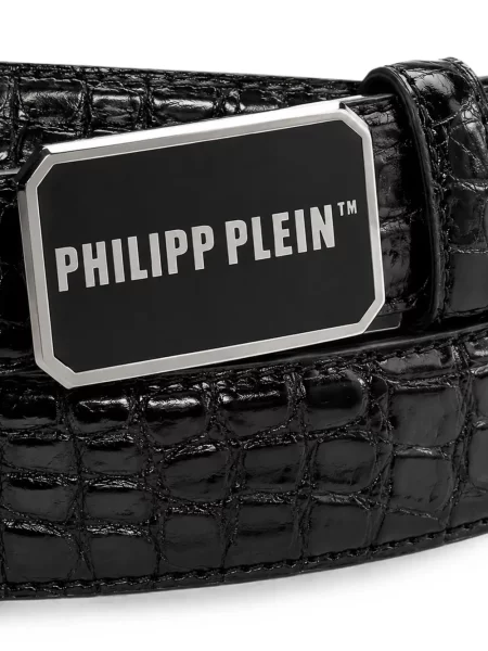 Cu centură curea Philipp Plein din piele negru