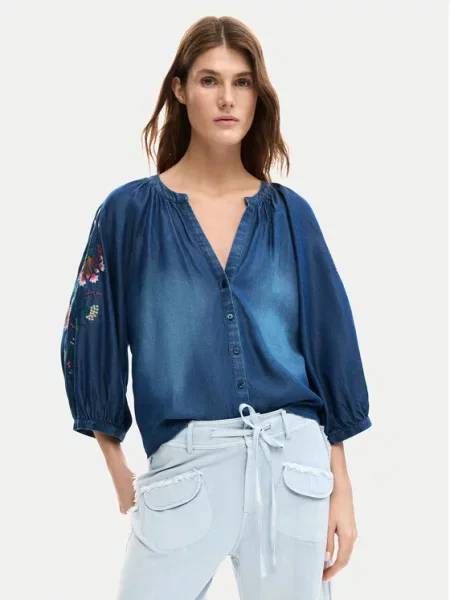 Desigual Koszula jeansowa Granatowy