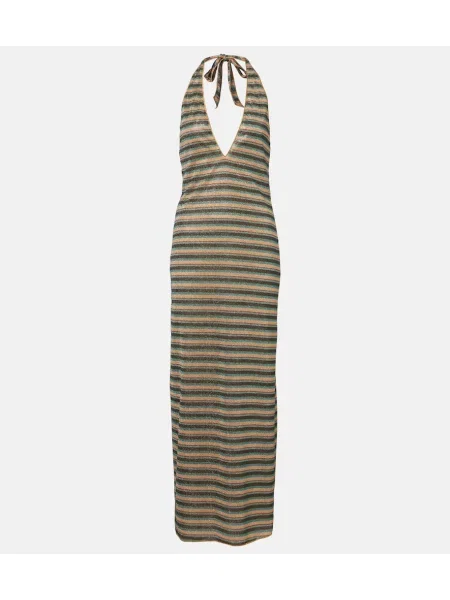 Rochie maxi Oseree cu dungi cu gât halter