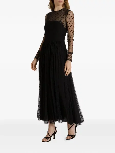 Lung rochie maxi Alberta Ferretti din dantelă negru
