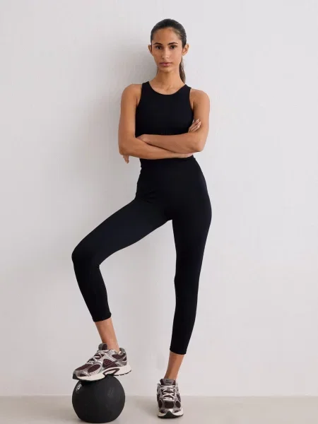 Legginsy wysoki stan invisible scrunch Shape Seamless czarne