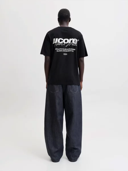 JACK & JONES Tričko JCOCLUB čierna biela