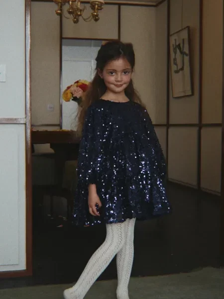 Konges Sløjd рокля LILA SEQUINS BOW DRESS
