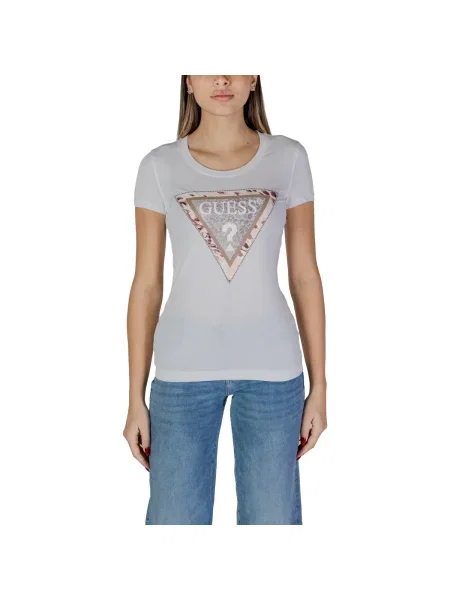 GUESS Tricou CHEETA alb