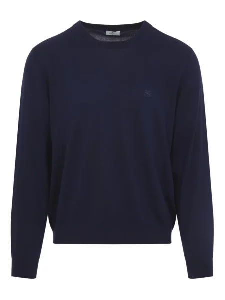 Pulover Etro cu broderie albastru