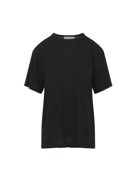 Krótka koszulka Studio Nicholson z krótkim rękawem czarna