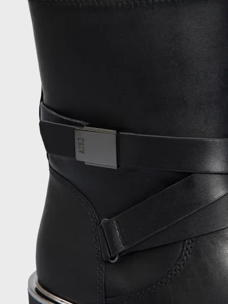 Шкіряні чоботи Dkny чорні