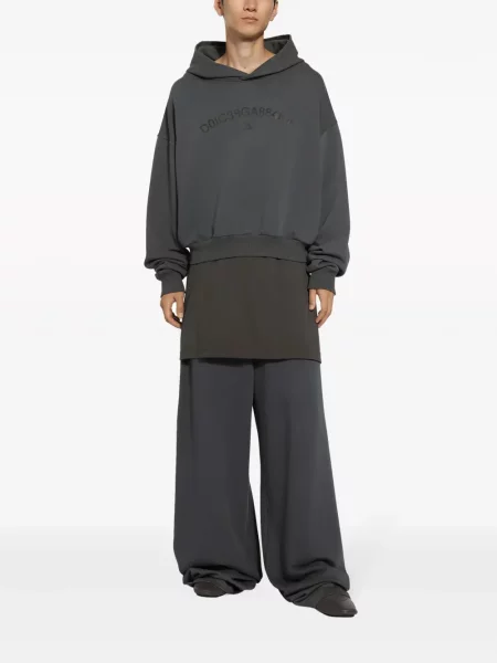 Široké kalhoty Dolce & Gabbana šedé