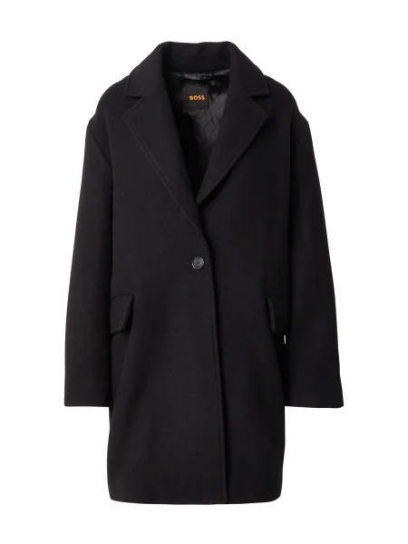 BOSS Palton de lână negru