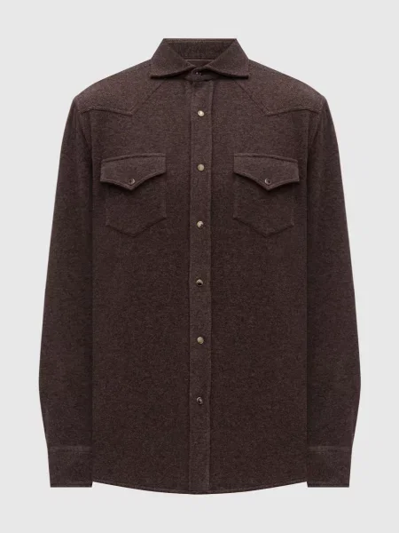 Рубашка Brunello Cucinelli коричневая