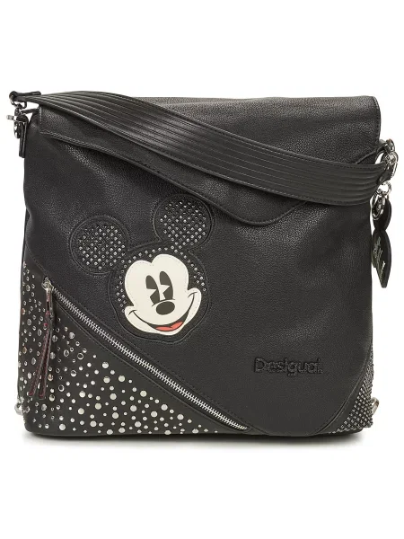 Ruksak Desigual MICKEY STUDSTYLE JER za žene crna veliki s aplikacijom bijela
