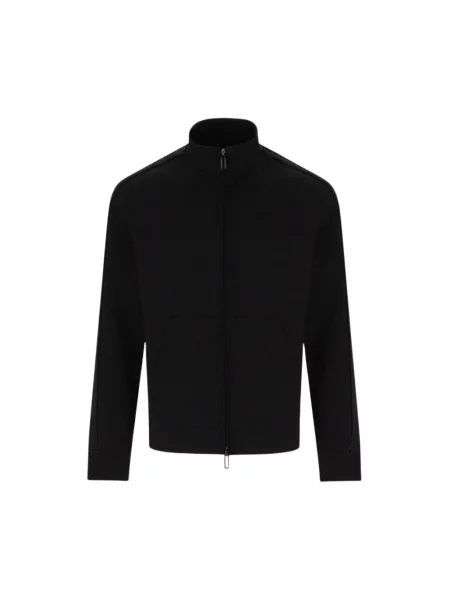 Dzianinowy kardigan Emporio Armani z logo czarny