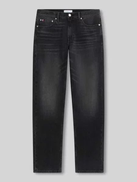 Jeansy o kroju straight fit z czystej bawełny model DOVER' Tommy Hilfiger szare