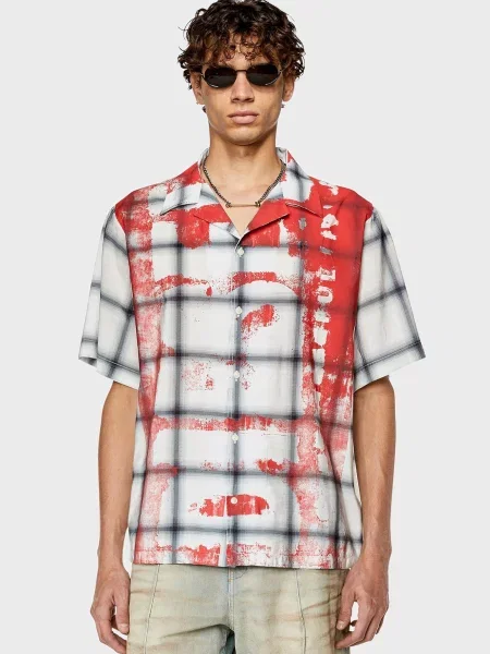 Клетчатая рубашка Diesel серая