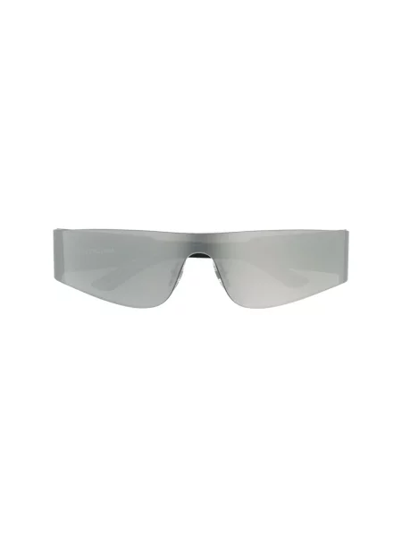 Lniane okulary przeciwsłoneczne Balenciaga Shield szare