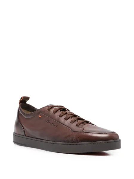 Fűzős csipkés sneaker Santoni barna