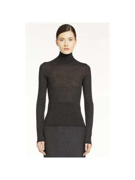 Sweter z golfem Max Mara do golfa szary