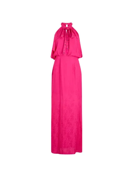 Rochie maxi John Richmond cu funde din jacard roz