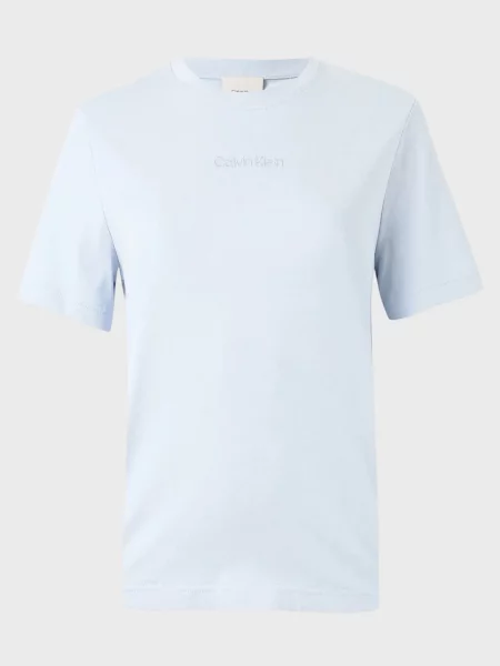 Графічний футболка Calvin Klein з автографом блакитна