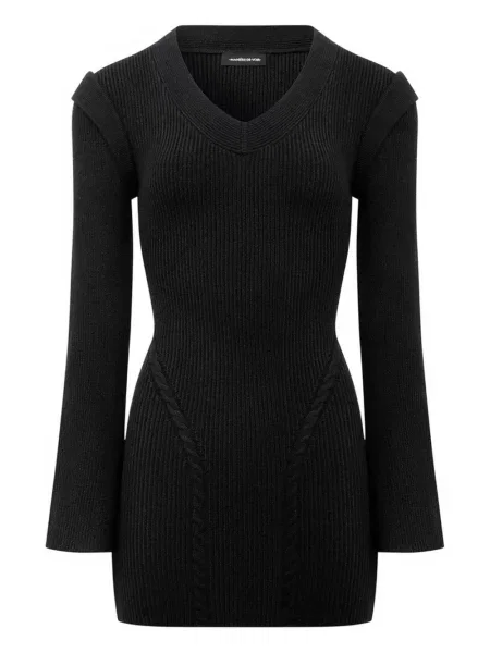 Rochie mini Manière De Voir tricotate de costum negru