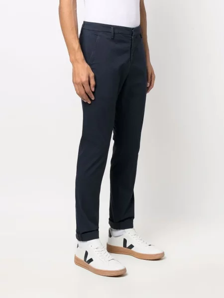 Pantaloni chino Dondup plisate albastru