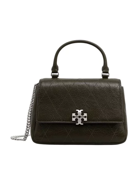 Tory Burch torebka crossbody skórzana Charlie brązowa