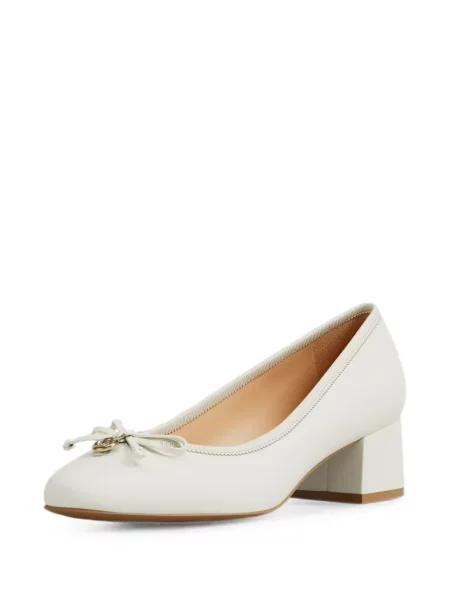 Pantofi cu toc Michael Kors cu funde alb