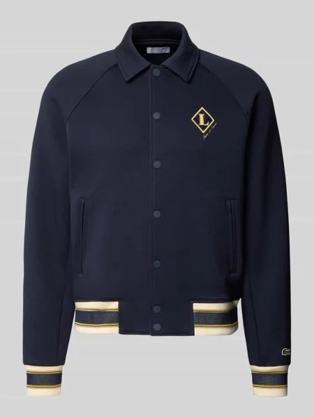 Bluza rozpinana o kroju regular fit z mieszanki bawełny Lacoste niebieska