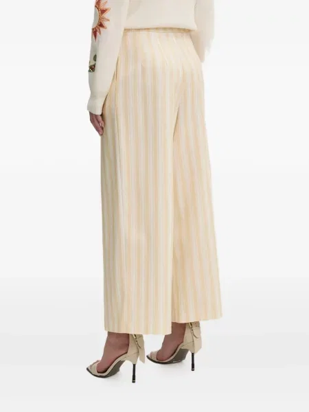 Pantaloni Never Fully Dressed cu dungi plisate galben