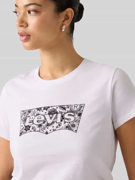 T-shirt o kroju regular fit z czystej bawełny model THE PERFECT TEE' Levi's biała