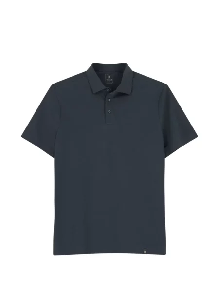 Tricou polo Boggi Milano din jerseu albastru