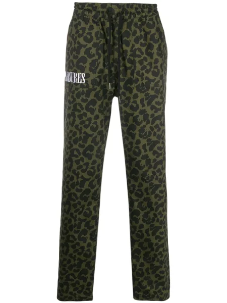 Leopardí kalhoty Pleasures s potiskem zelené