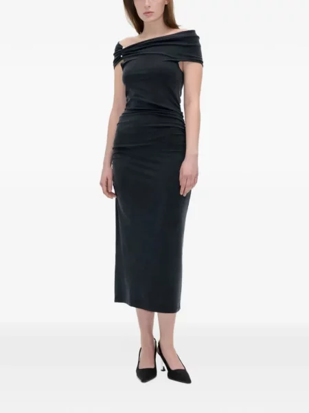 Rochie midi Stine Goya cu volane negru