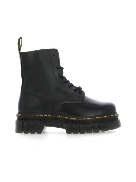 Lekkie botki Dr. Martens skórzane na płaskim obcasie czarne