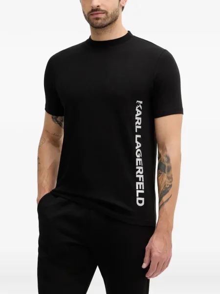 Tricou Karl Lagerfeld cu decolteu rotund negru