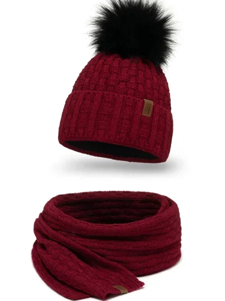 Vivisence Čepice Set burgundská červeň