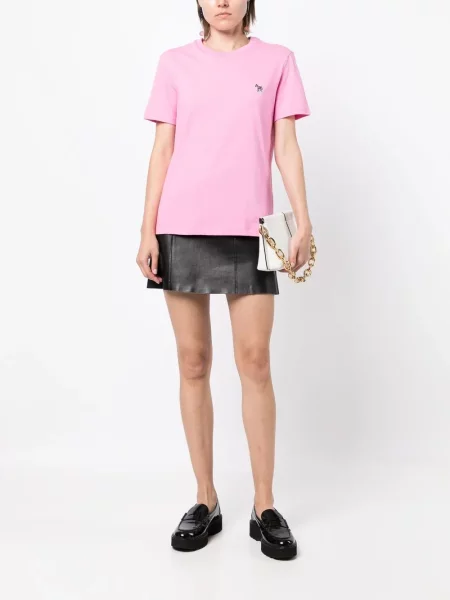 Marškinėliai Ps Paul Smith su zebro raštu rožinė