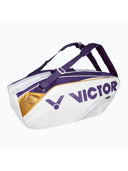 VICTOR Ограничена бяла/виолетова чанта с 2 камери бяло