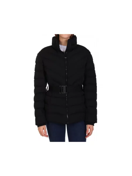 Lniana kurtka Emporio Armani Ea7 z paskiem czarna