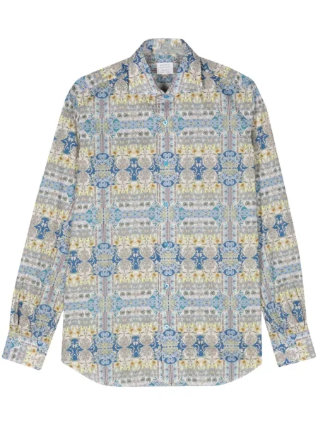 Cămașă Mazzarelli cu model floral cu imagine albastru