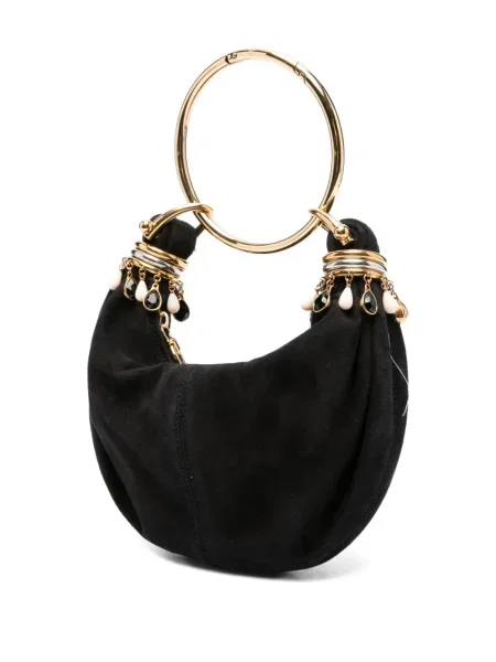 Mini brăţară Chloé din piele de căprioară mini negru