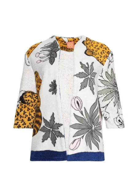 Kurtka Lily Eve w kwiatki z nadrukiem biała