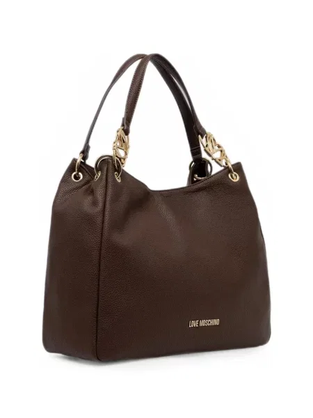 Shopper rankinė Love Moschino su autografu ruda