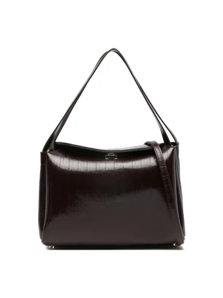 Torebka skórzana Themoirè skórzana brązowa