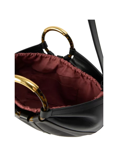 Coccinelle De piele geantă shopper + borsetă SHELL negru