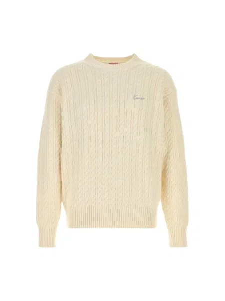 Dzianinowy sweter Kenzo biały